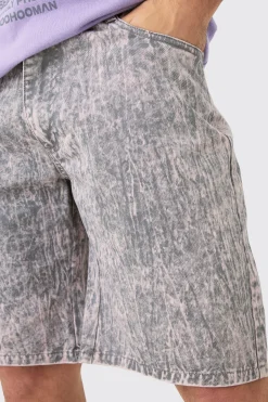 Fixed Waist Washed Relaxed Short | BoohooMAN UK