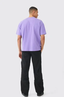 Fixed Waist Zip Off Split Hem Relaxed Trouser | BoohooMAN UK