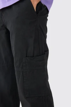 Fixed Waist Zip Off Split Hem Relaxed Trouser | BoohooMAN UK