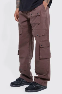 Fixed Waistband Relaxed Fit Cargo Trousers | BoohooMAN UK