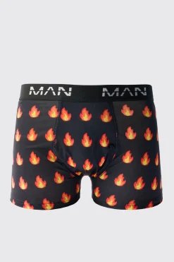 Flame Print Boxers | BoohooMAN UK