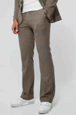 Flare Leg Dogtooth Suit | BoohooMAN UK
