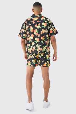 Fruit Shirt & Swim Short Set | BoohooMAN UK
