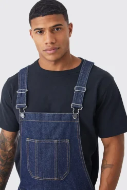 Full Length Denim Dungarees | BoohooMAN UK
