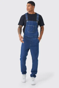 Full Length Denim Dungarees | BoohooMAN UK