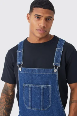Full Length Denim Dungarees | BoohooMAN UK