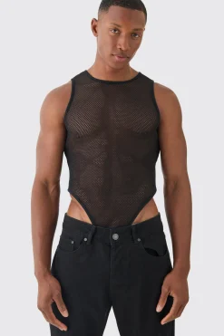 Full Mesh Bodysuit | BoohooMAN UK