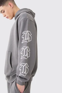 Gothic B Oversized Gusset Tracksuit | BoohooMAN UK