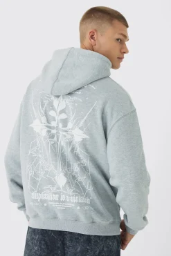 Gothic Cross Print Hoodie | BoohooMAN UK