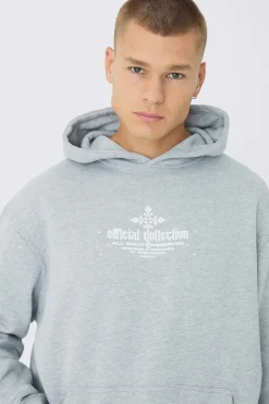 Gothic Cross Print Hoodie | BoohooMAN UK