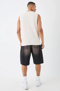 Gothic Renaissance Skull And Rose Waffle Printed Tank | BoohooMAN UK