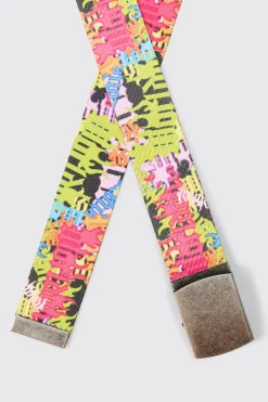 Graffiti Print Belt | BoohooMAN UK