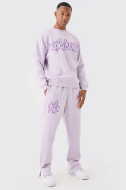 Graffiti Print Sweatshirt Tracksuit | BoohooMAN UK