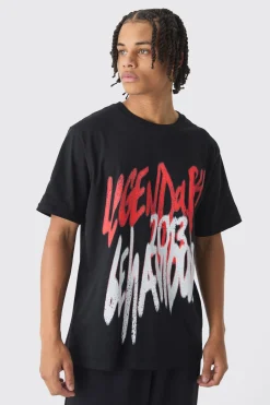 Graffiti Printed T-Shirt | BoohooMAN UK