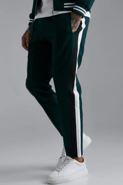 Green Tailored Varsity Bomber Jacket And Trousers Set | BoohooMAN UK