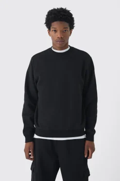 330GSM Basic Crew Neck Sweatshirt | BoohooMAN UK