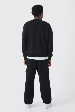 330GSM Basic Crew Neck Sweatshirt | BoohooMAN UK