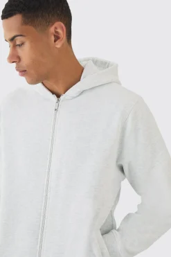 330GSM Basic Zip Through Hoodie | BoohooMAN UK