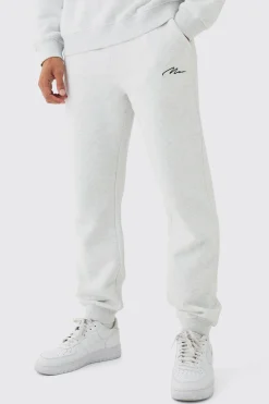 330GSM Man Signature Regular Fit Joggers | BoohooMAN UK