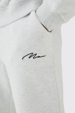 330GSM Man Signature Regular Fit Joggers | BoohooMAN UK