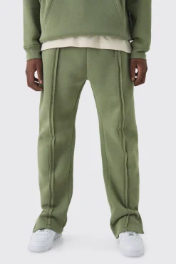 330GSM Regular Fit Split Hem Raw Edge Jogger | BoohooMAN UK