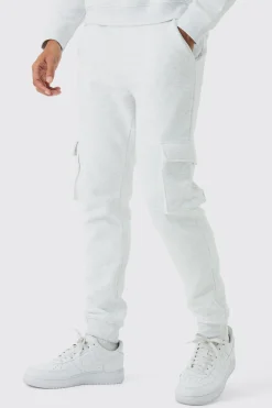 330GSM Skinny Fit Cargo Jogger | BoohooMAN UK