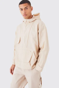 Half Zip Hooded Cagoule | BoohooMAN UK