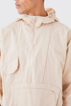 Half Zip Hooded Cagoule | BoohooMAN UK