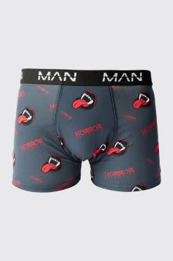 Halloween 2 Pack Man Horror Fangs Printed Boxers | BoohooMAN UK