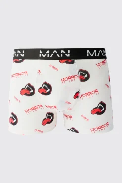 Halloween 2 Pack Man Horror Fangs Printed Boxers | BoohooMAN UK