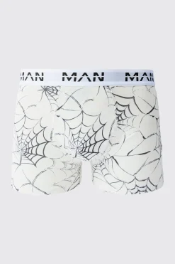 Halloween 2 Pack Man Spider Web Printed Boxers | BoohooMAN UK