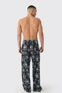 Halloween 2 Pack Man Spider Web Lounge Bottoms | BoohooMAN UK