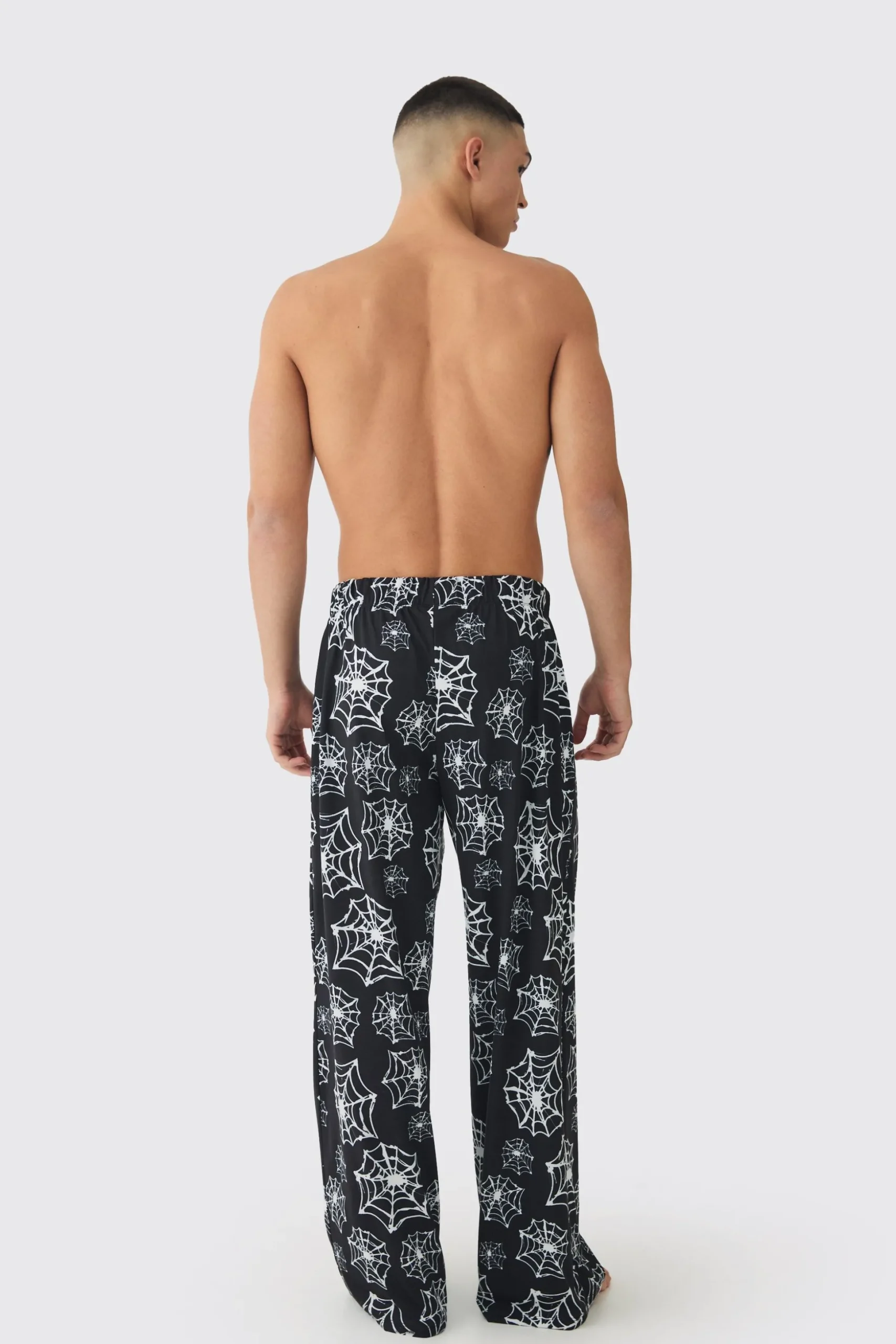Halloween 2 Pack Man Spider Web Lounge Bottoms | BoohooMAN UK