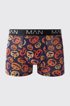 Halloween Pumpkin Print Boxers | BoohooMAN UK