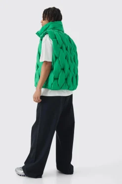 Hand Weft Padded Gilet | BoohooMAN UK