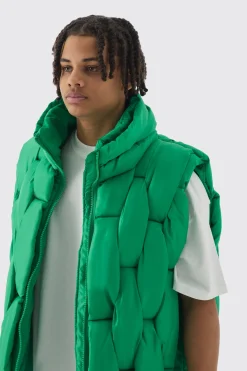 Hand Weft Padded Gilet | BoohooMAN UK