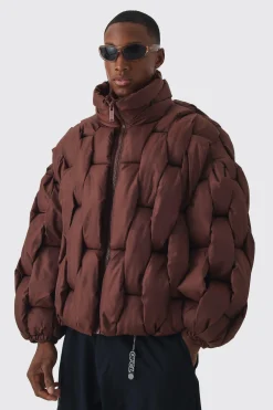 Hand Weft Padded Puffer | BoohooMAN UK
