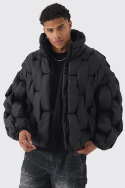 Hand Weft Padded Puffer | BoohooMAN UK