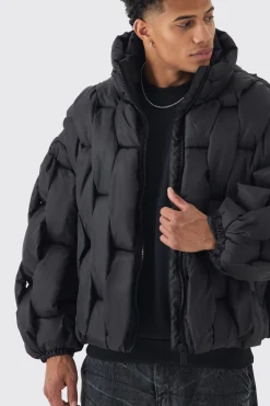 Hand Weft Padded Puffer | BoohooMAN UK