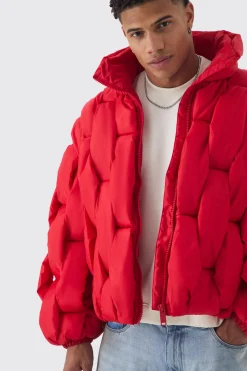 Hand Weft Padded Puffer | BoohooMAN UK