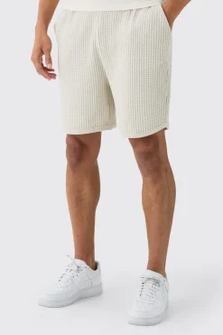 Heavy Jumbo Waffle Volley Short | BoohooMAN UK