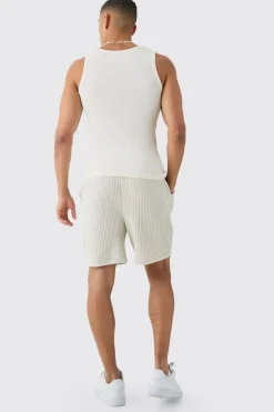 Heavy Jumbo Waffle Volley Short | BoohooMAN UK