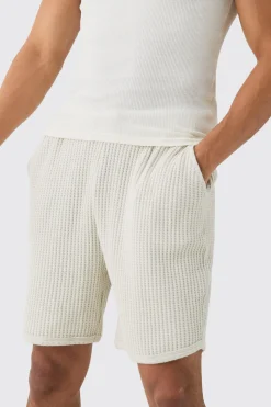 Heavy Jumbo Waffle Volley Short | BoohooMAN UK