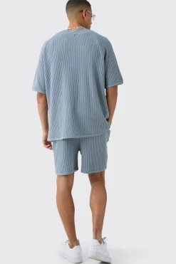 Heavy Jumbo Waffle Volley Short | BoohooMAN UK