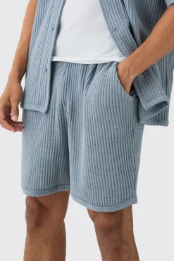 Heavy Jumbo Waffle Volley Short | BoohooMAN UK