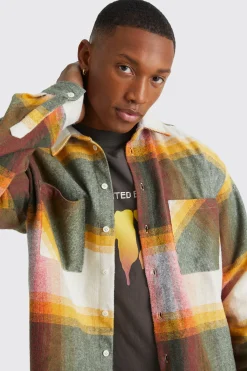 Heavyweight Check Boxy Overshirt | BoohooMAN UK