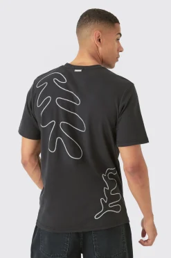 Heavyweight Interlock Chain Stitch Palm T-shirt | BoohooMAN UK