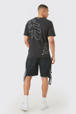Heavyweight Interlock Chain Stitch Palm T-shirt | BoohooMAN UK