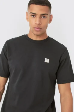 Heavyweight Interlock Chain Stitch Palm T-shirt | BoohooMAN UK