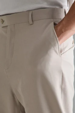 High Rise 4 Way Stretch Tapered Trousers | BoohooMAN UK